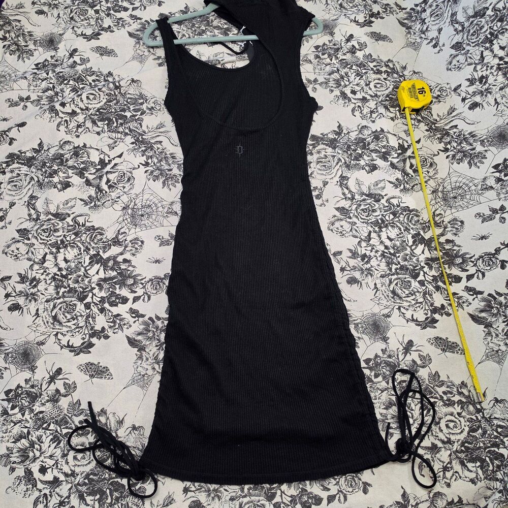Dolls Kill Black Hooded Knit Dress Darker Wavs XL